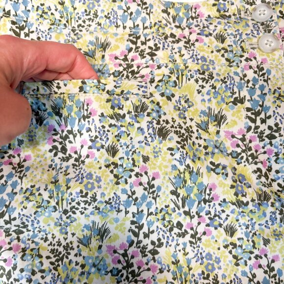 J. Jill Floral Chino Skirt Size 8 Cottage Pencil Skirts Floral Romantic - Picture 6 of 8